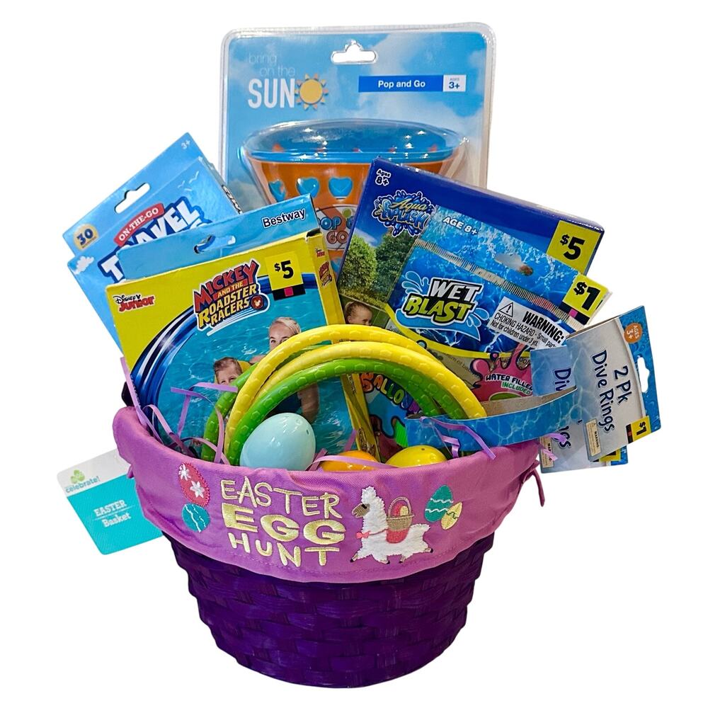 Kids Pop And Go Summer Fun Birthday Basket, Water Fun, Outdoor Fun, Easter